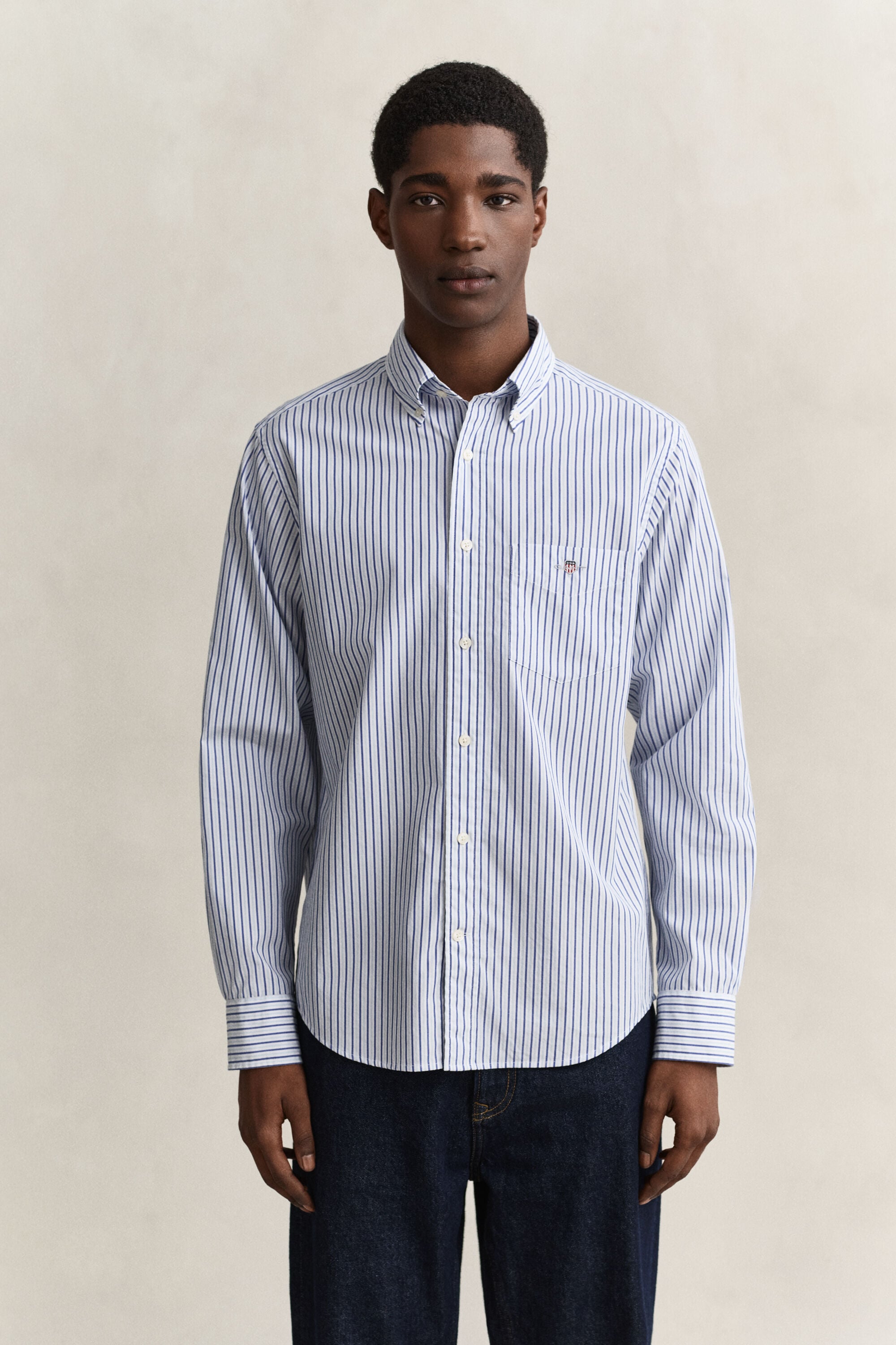Poplin overhemd met strepen