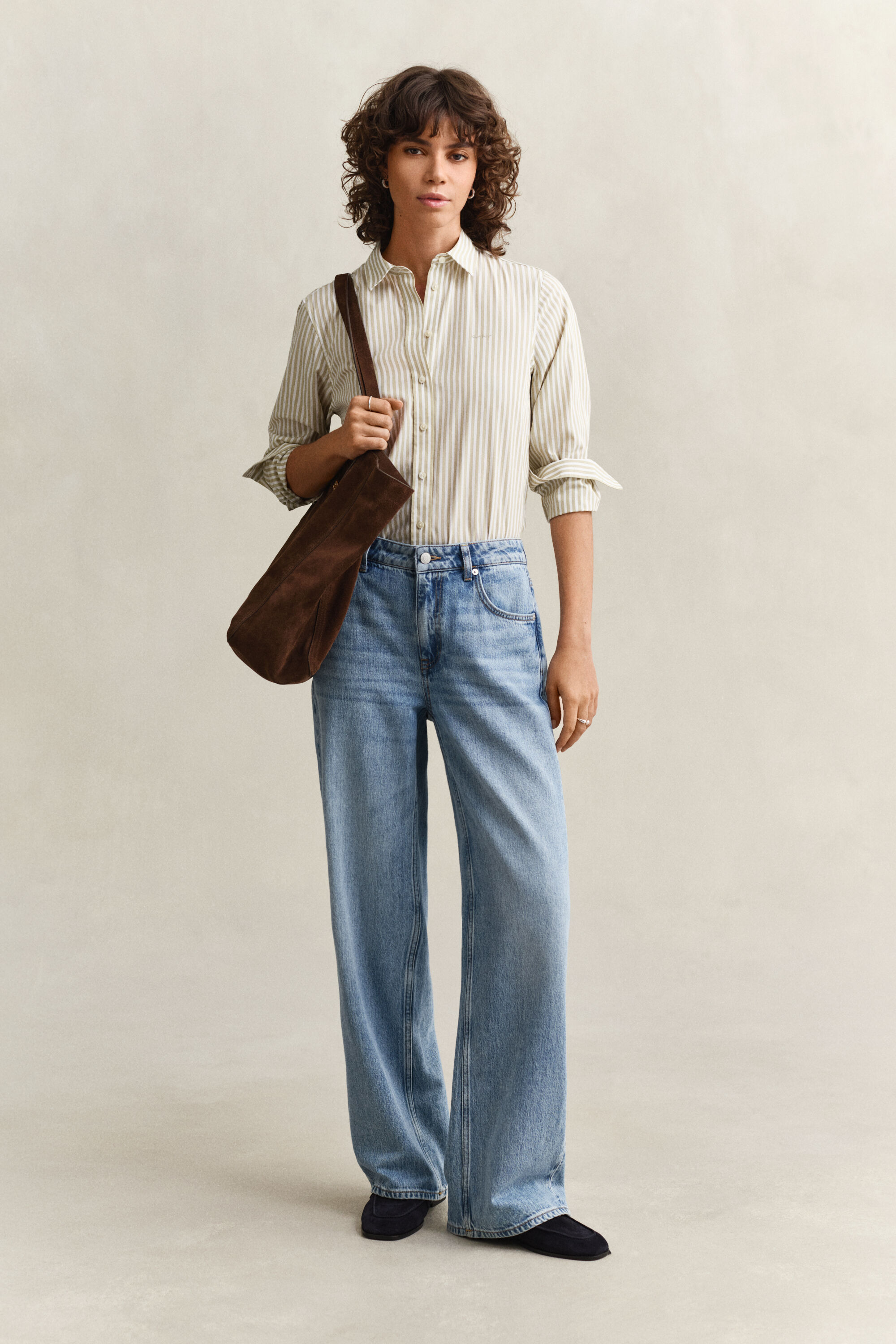 Regular Fit Classic overoverhemd met strepen van poplin