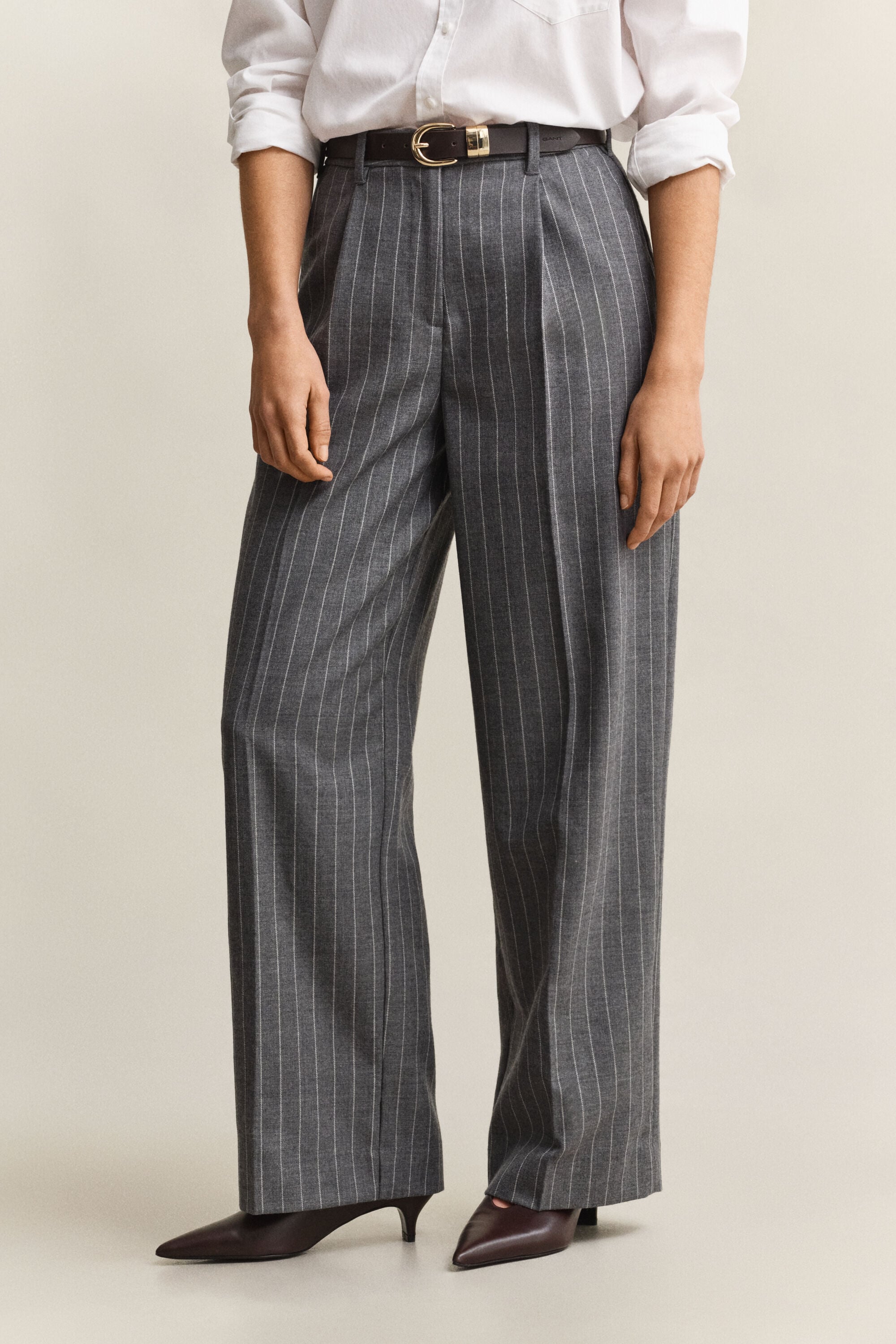 Wollen broek met krijtstreep