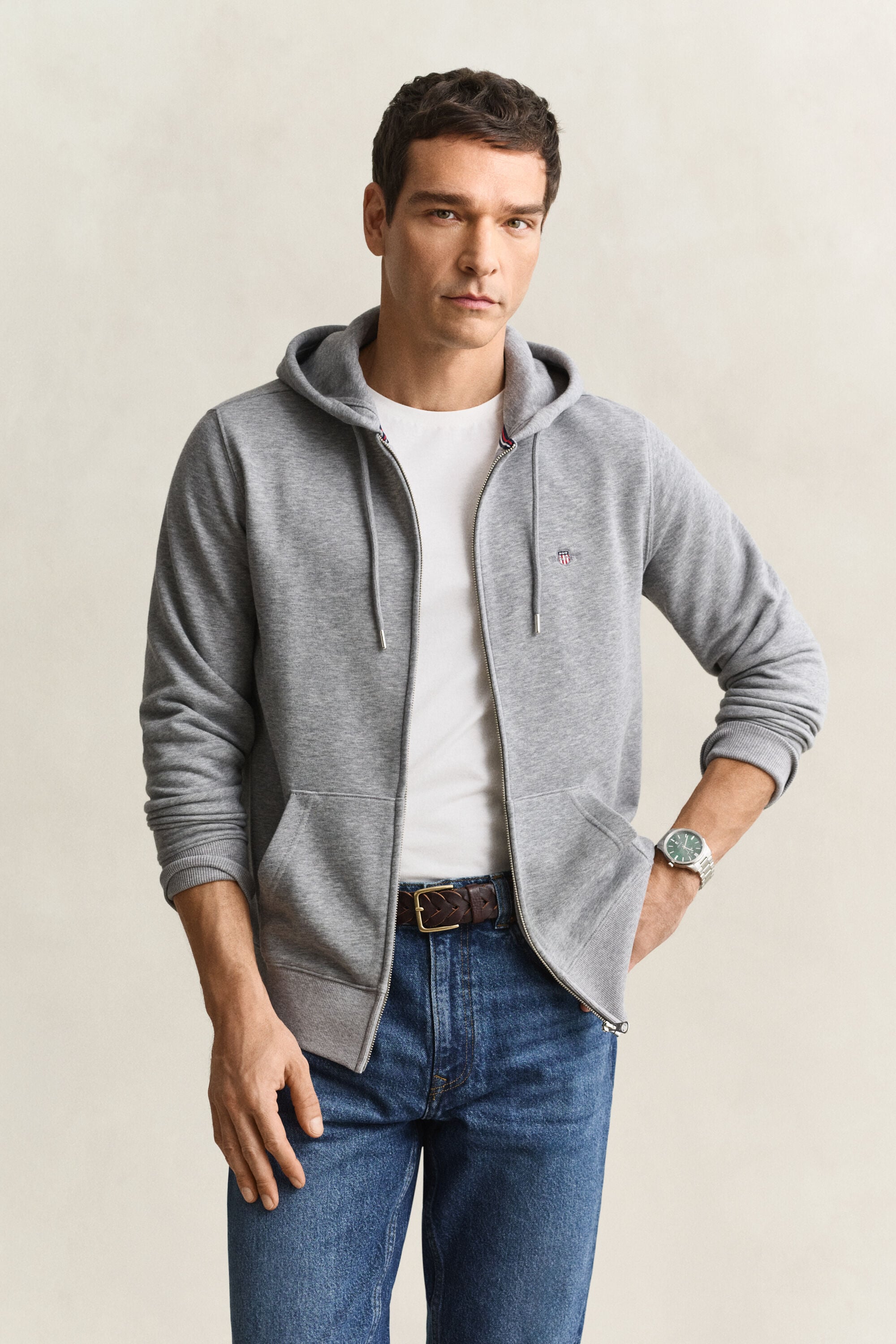 Shield hoodie met ritssluiting