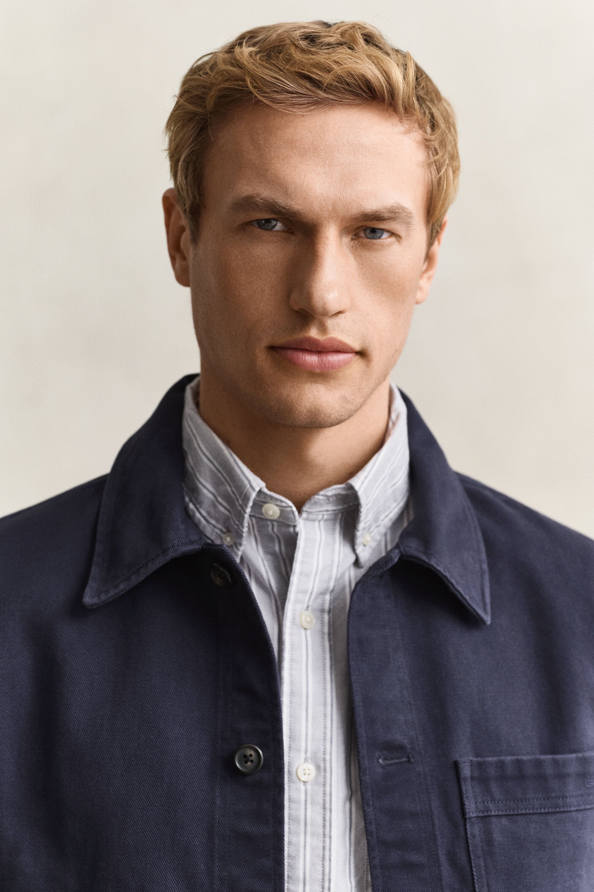 Overshirt van geborstelde keper