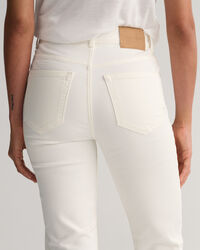 Witte iets kortere Slim Fit jeans