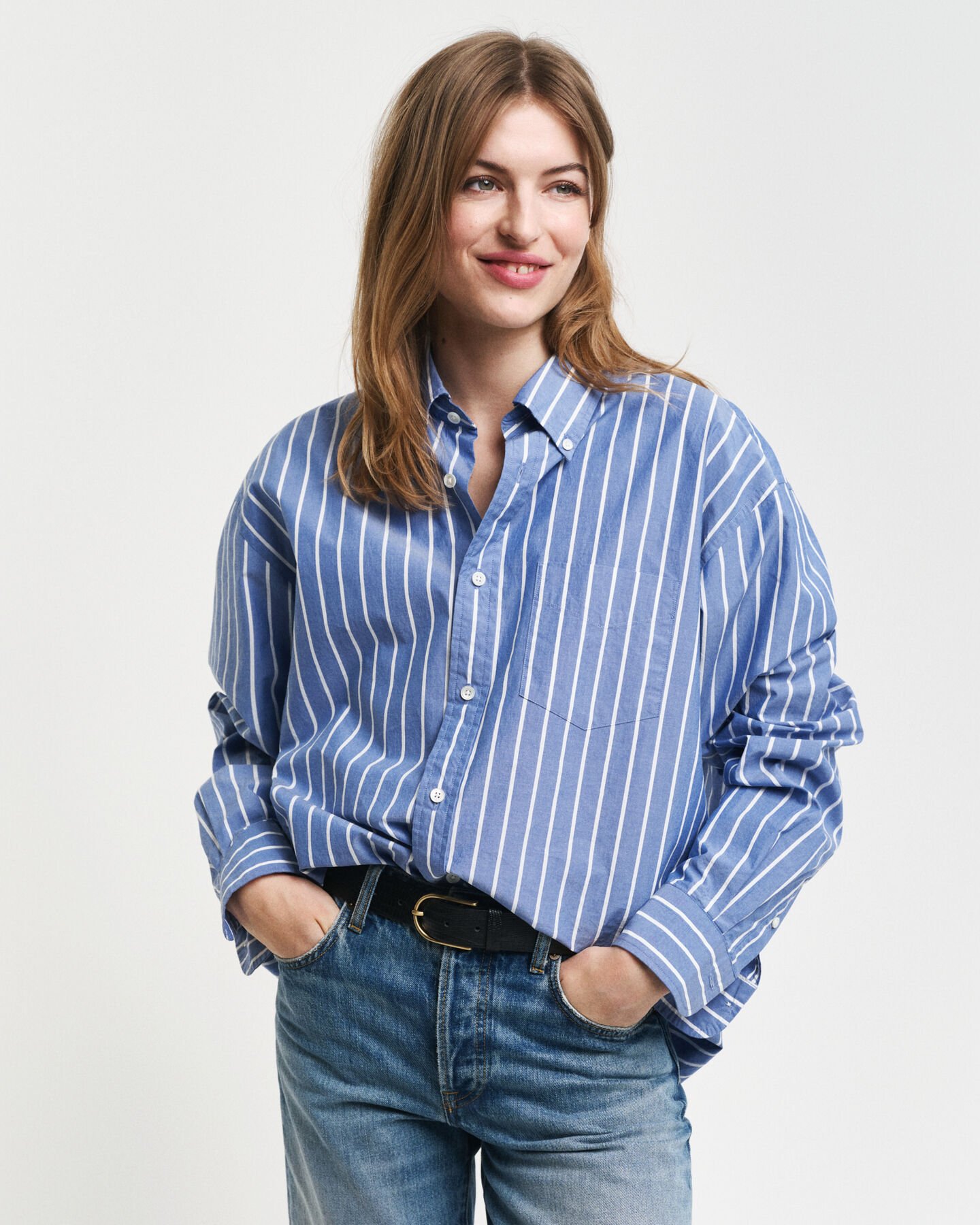Relaxed Fit Striped Heritage Poplin overhemd