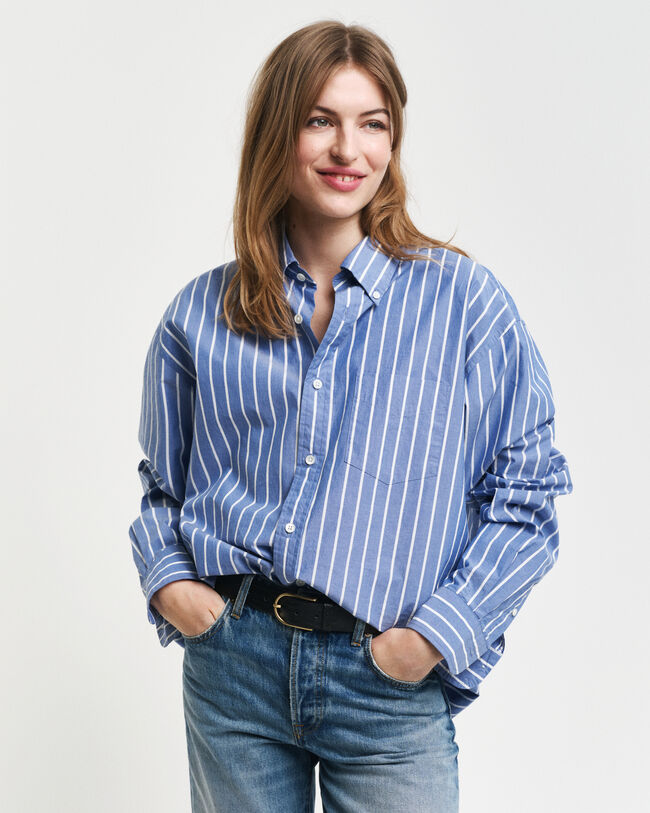 Relaxed Fit Striped Heritage Poplin overhemd