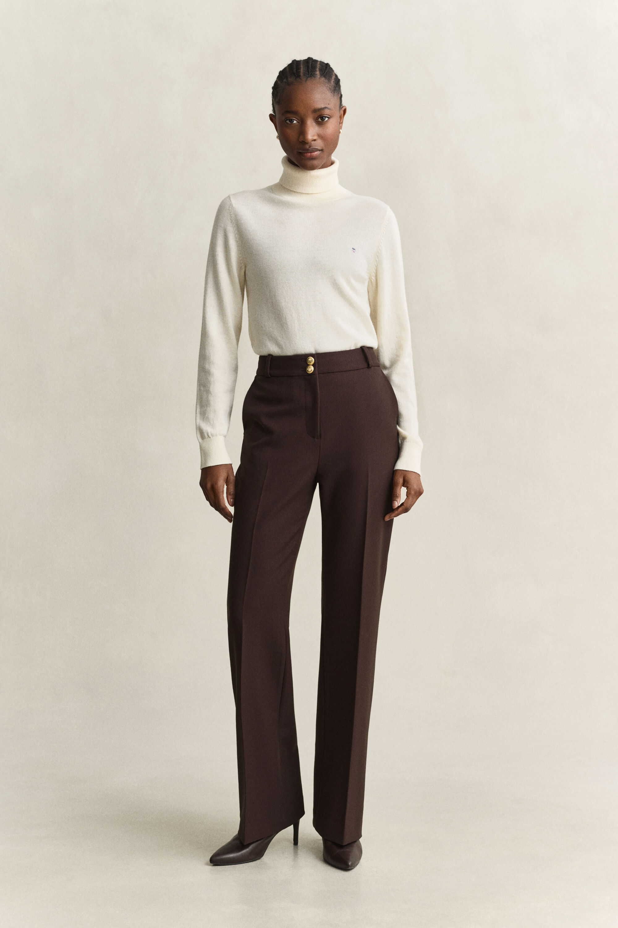 Nautical broek met wijduitlopende pijpen