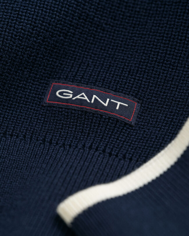 Geribde katoenen trui met ronde hals