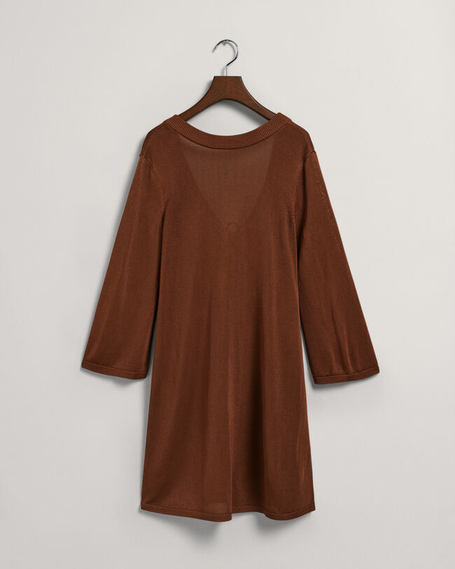 Gebreide jurk met rugdecollet&eacute;