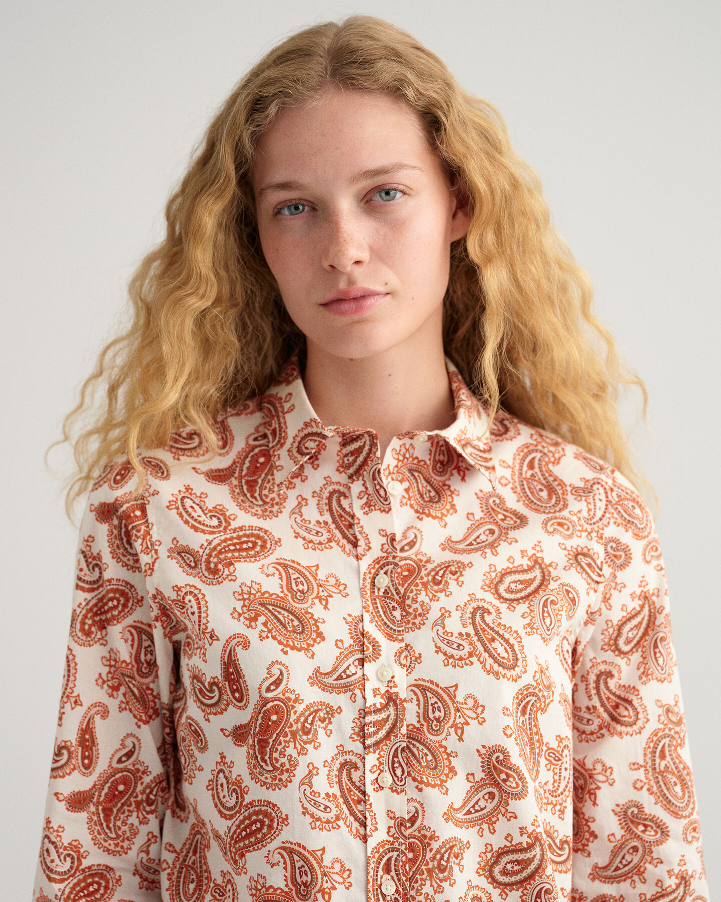 Regular Fit Paisley blouse van katoenen voile