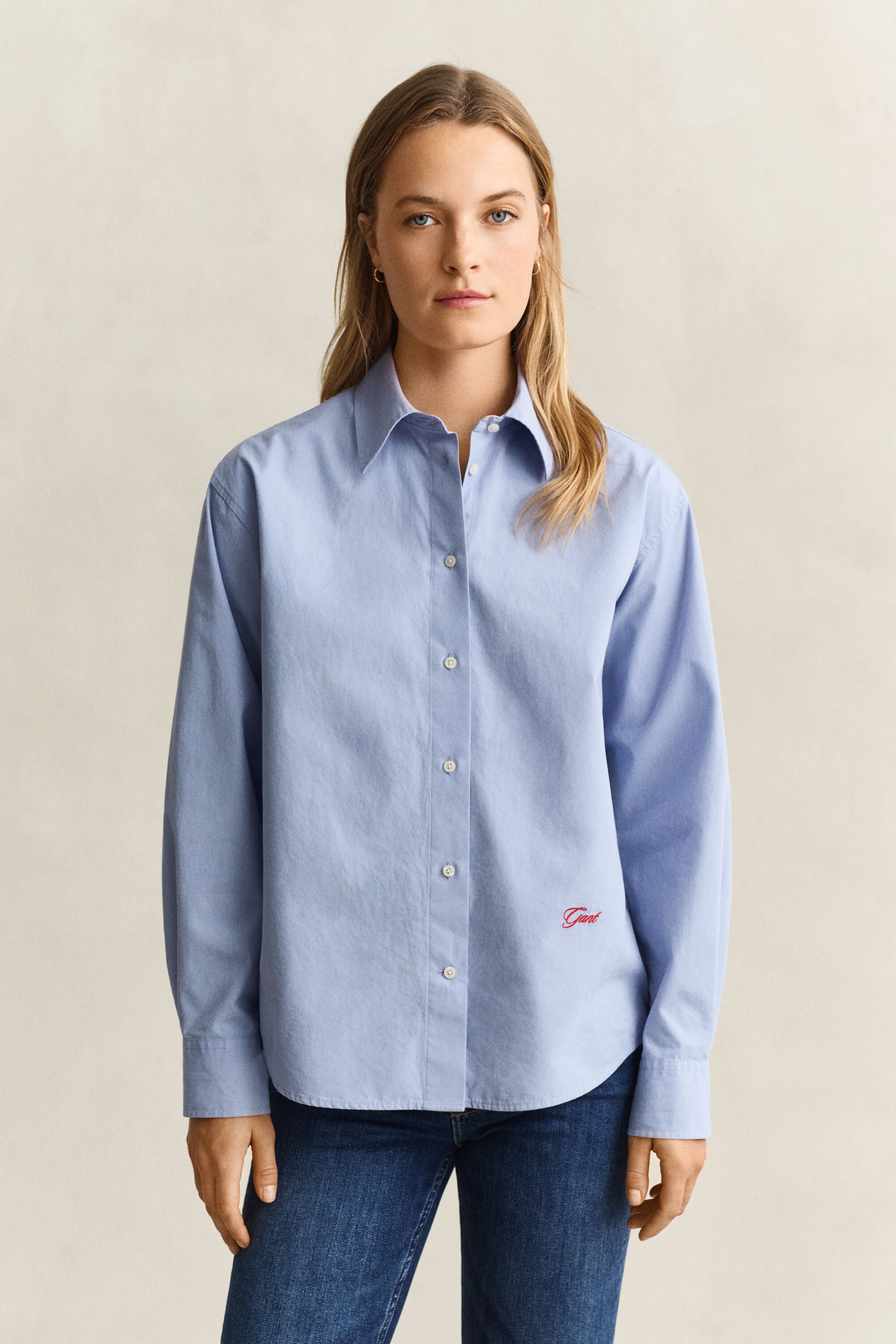 Relaxed poplin overhemd