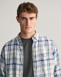 Regular Fit linnen overhemd met madrasruitje