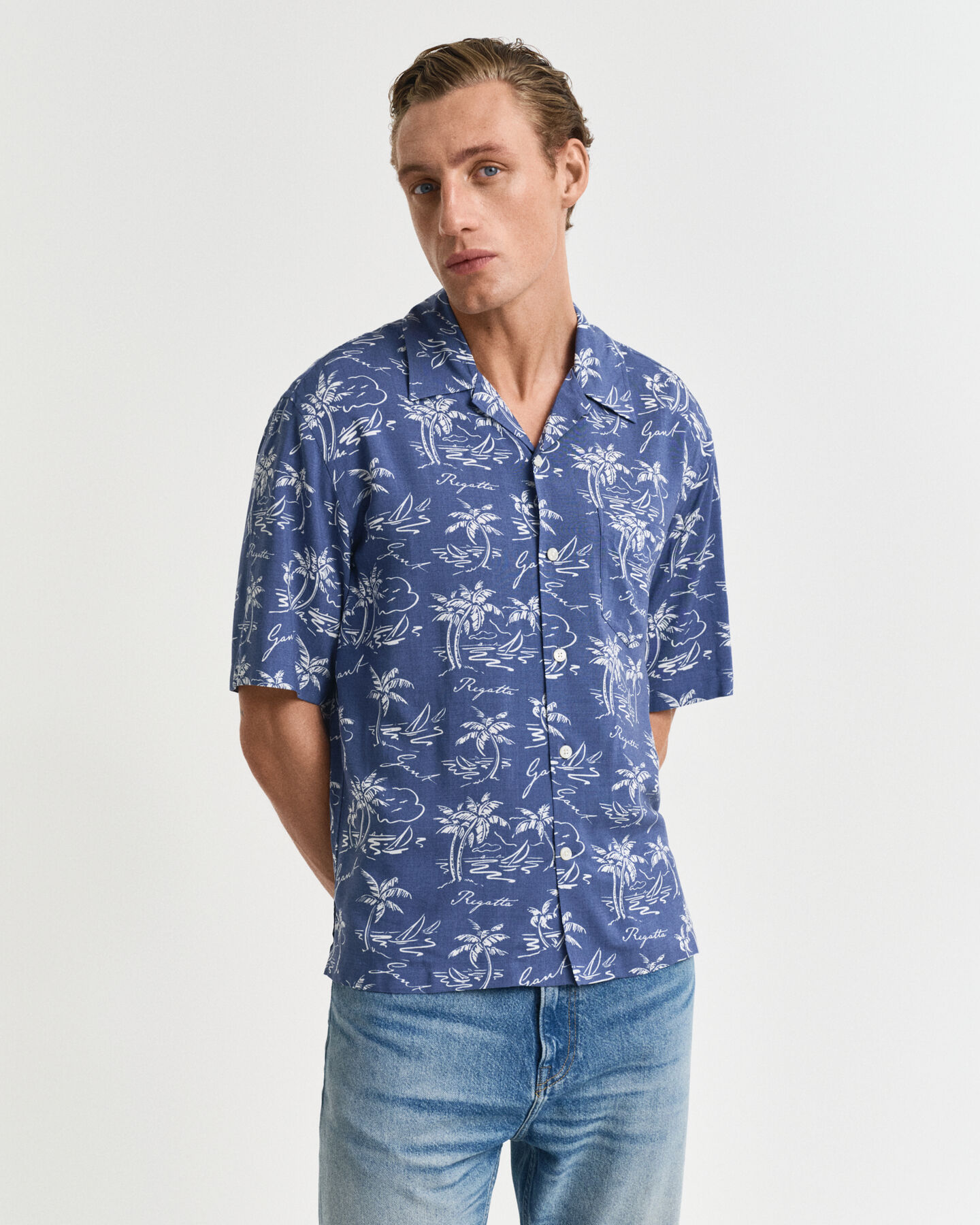Relaxed Fit Island Print overhemd