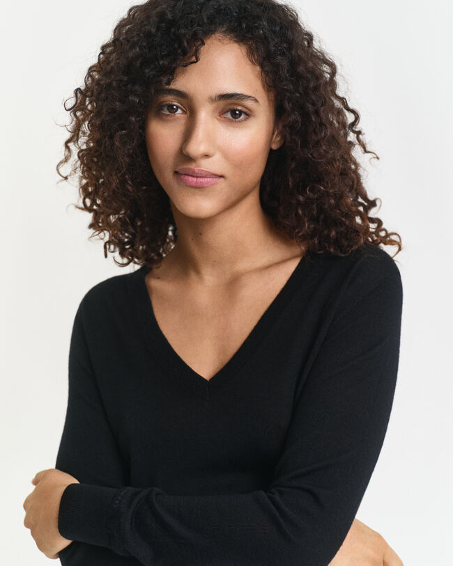 Trui met V-hals van extra zachte merinoswol