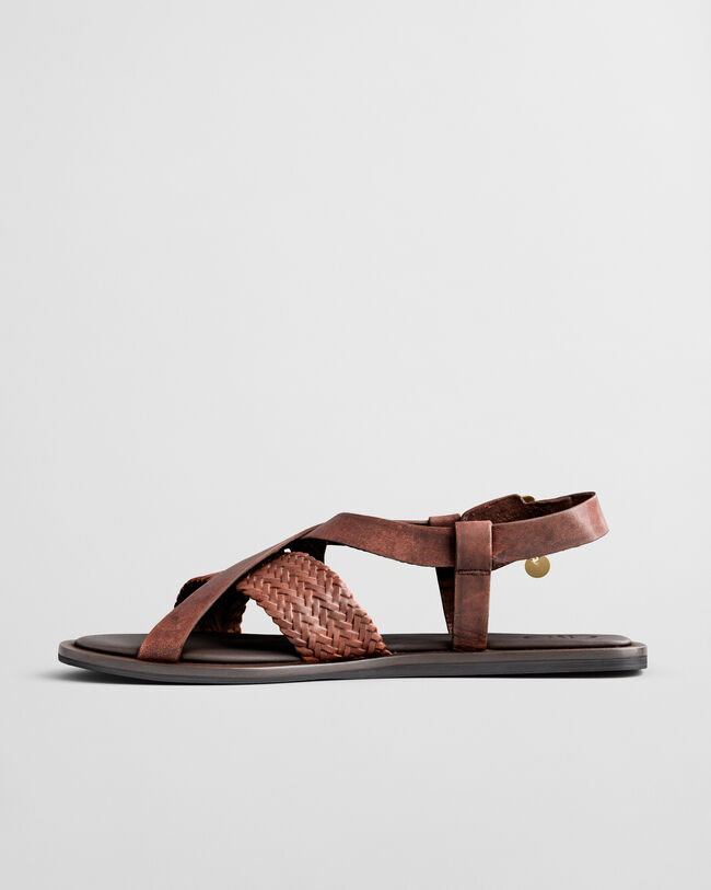 Sunlaz sandalen van gevlochten leer