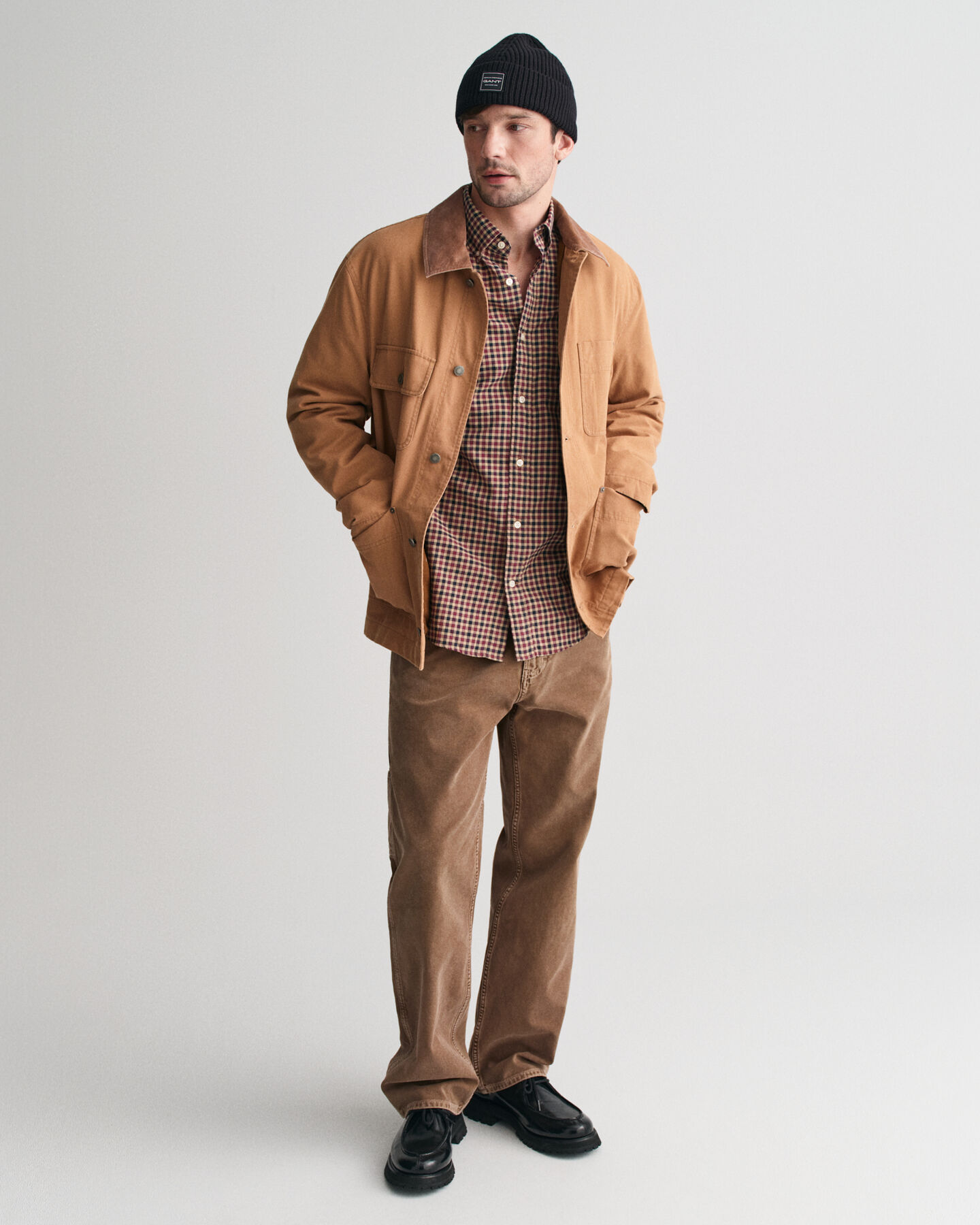 Regular Fit overhemd met Gingham-ruit van lichte keperstof