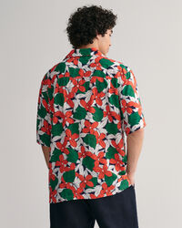 Relaxed Fit overhemd met korte mouwen en bloemenprint van viscose