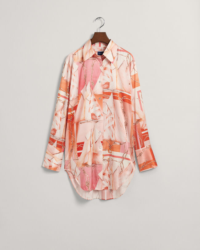 Relaxed Fit Sailing zijden overhemd met print