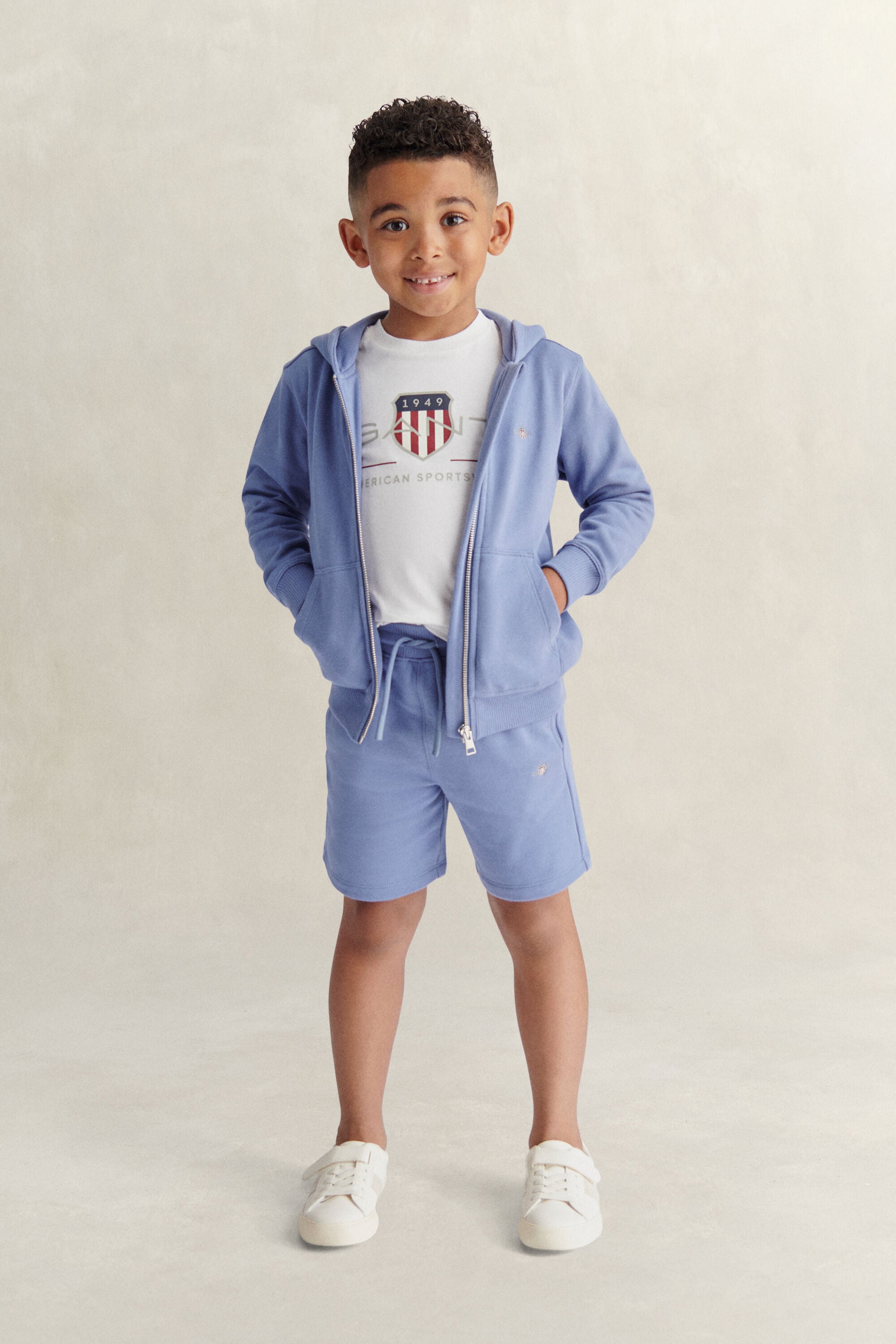 Boys Shield set hoodie met ritssluiting, T-shirt & joggingbroek