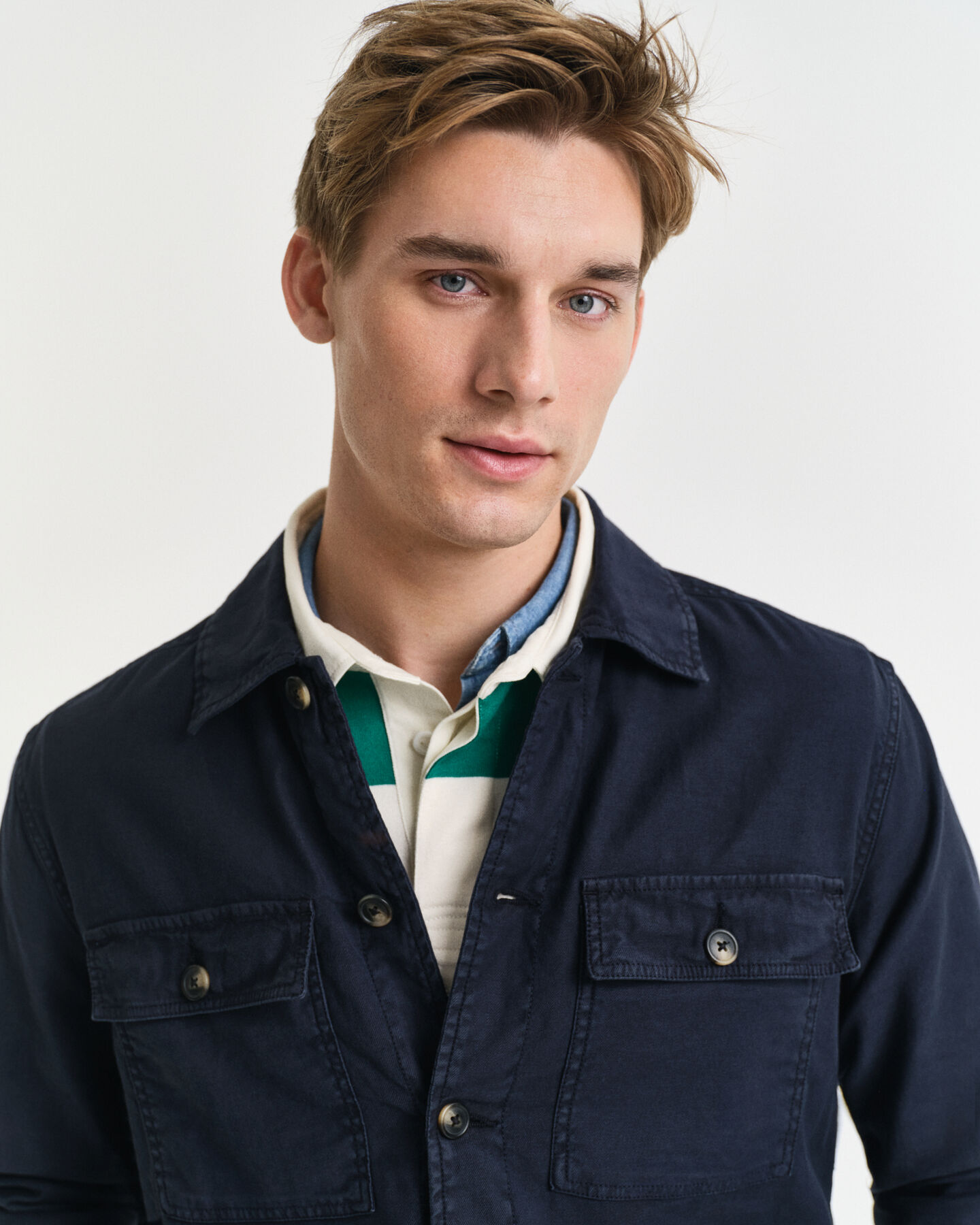 Regular Fit overshirt van katoen en linnen