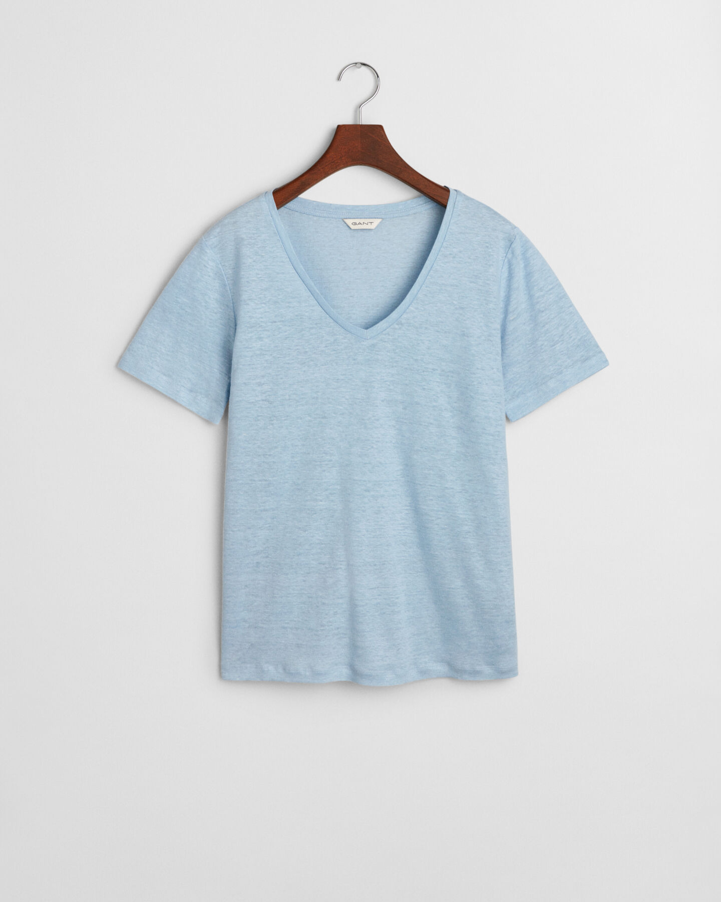 Linnen T-shirt met V-hals