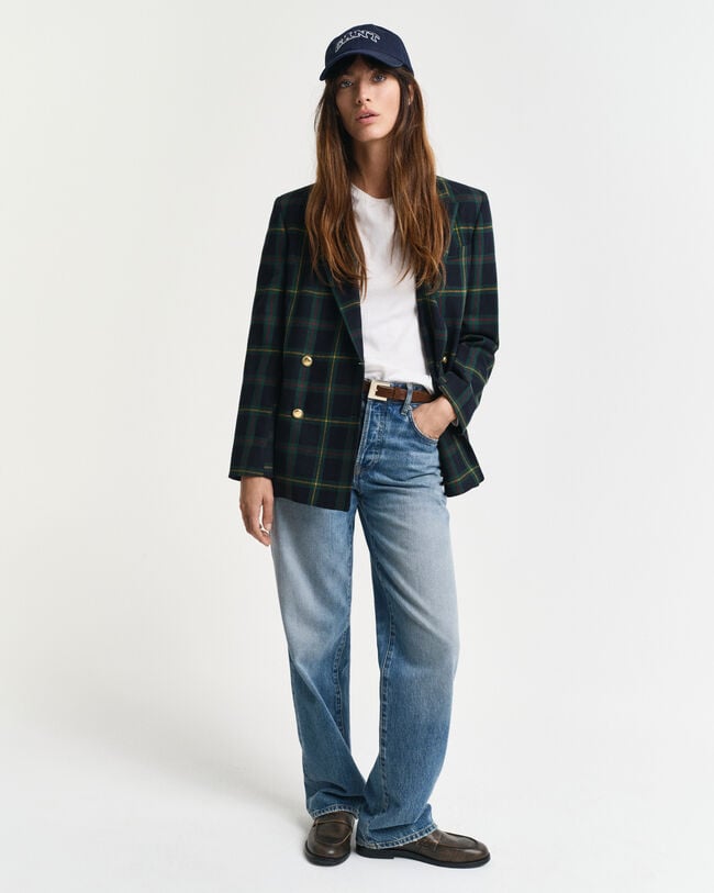 Regular Fit kostuumblazer met ruiten