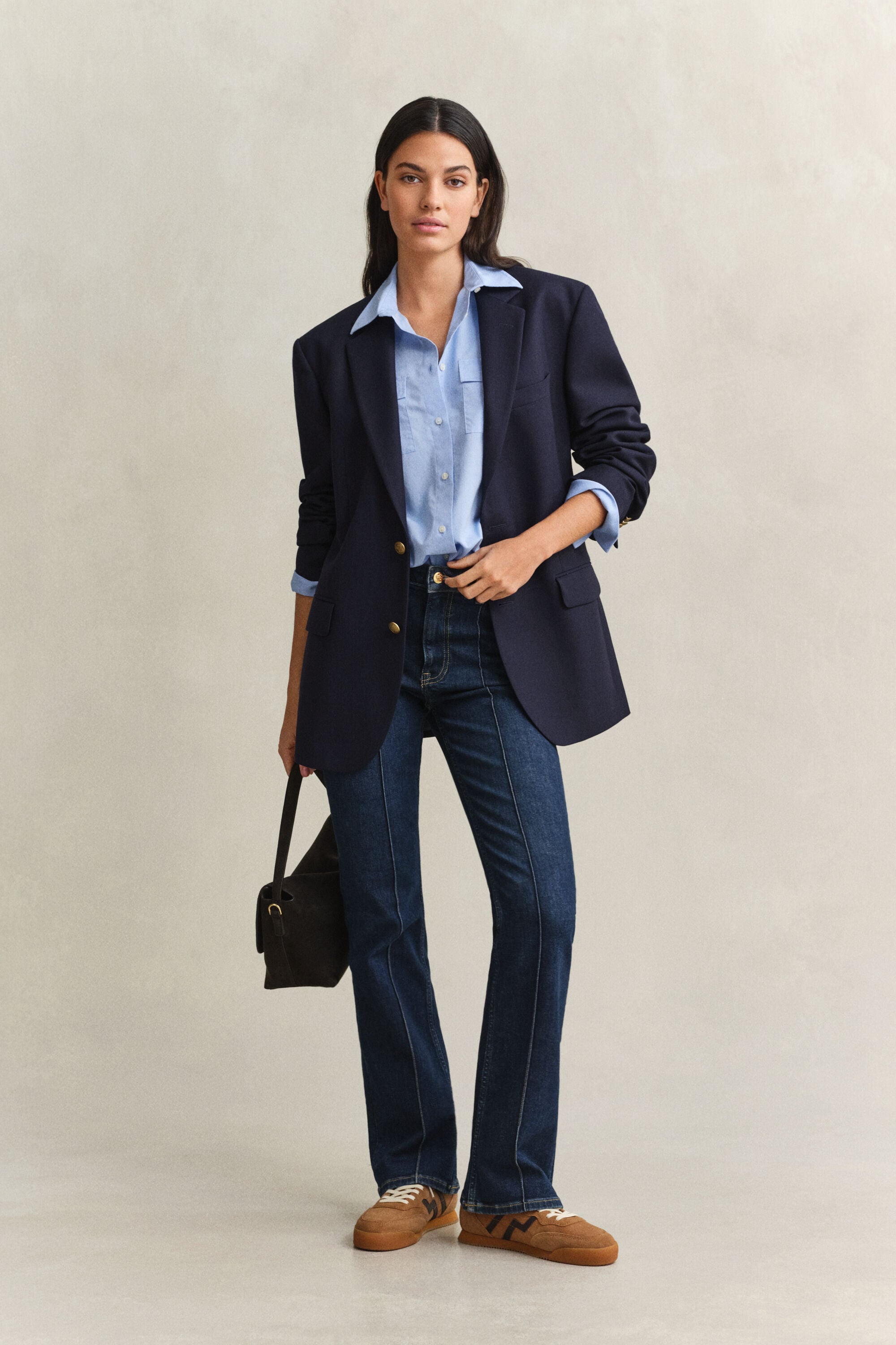 Slim Flared jeans met paspelnaden