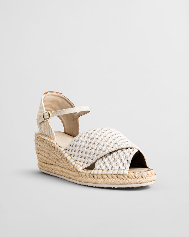 Luliza gebreide espadrilles met sleehak