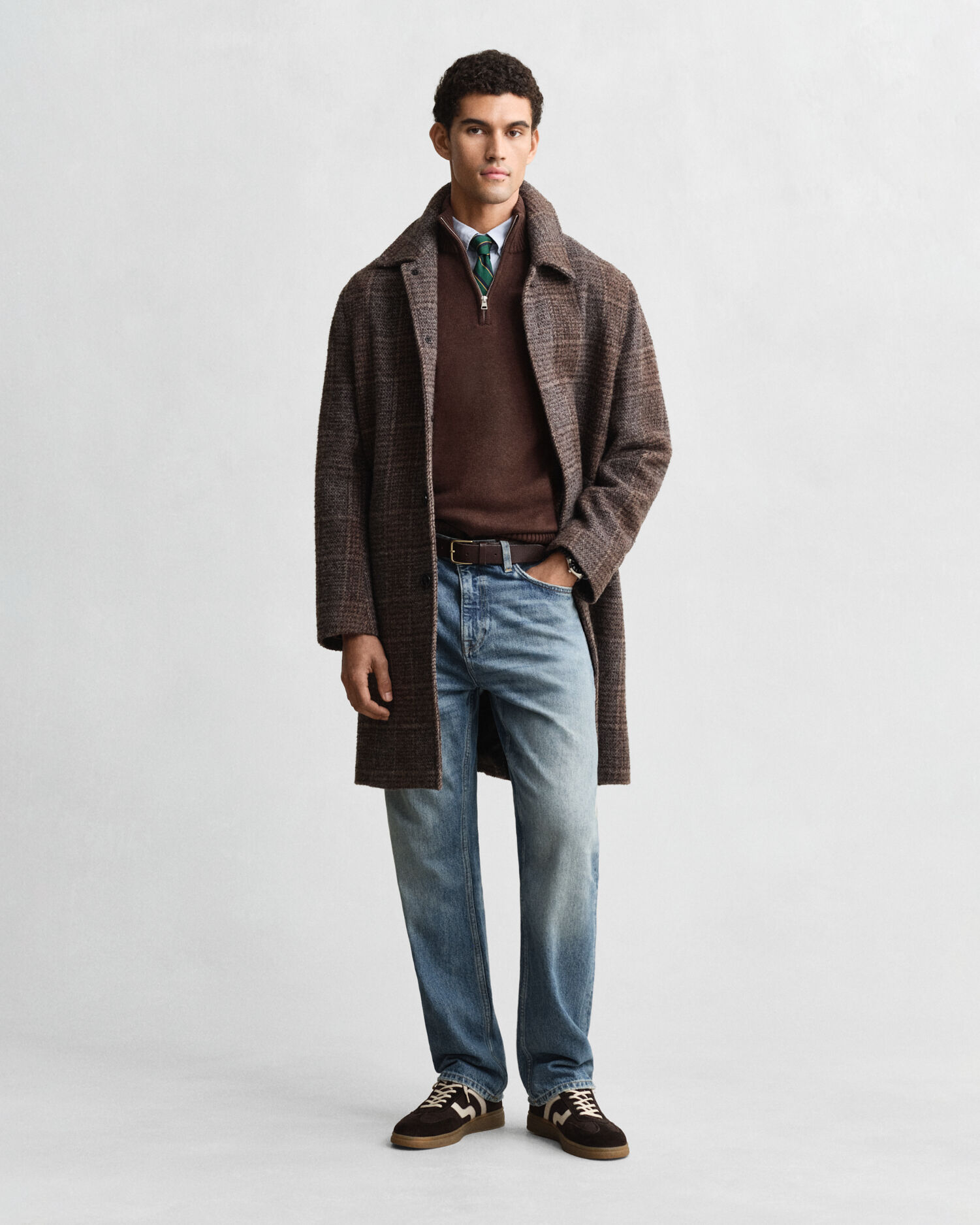 Casual katoenen trui met korte rits