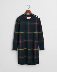 Geruite jurk met ronde hals