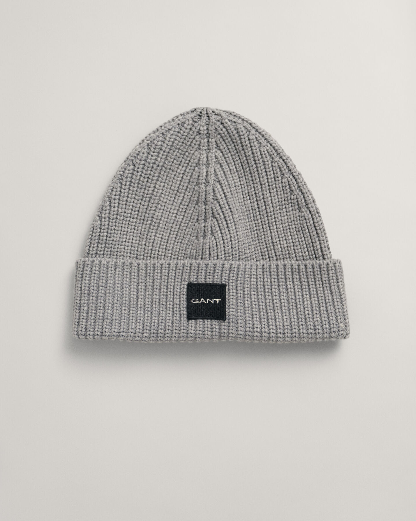 Katoenen ribgebreide beanie