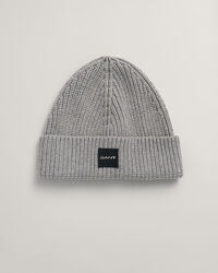 Katoenen ribgebreide beanie