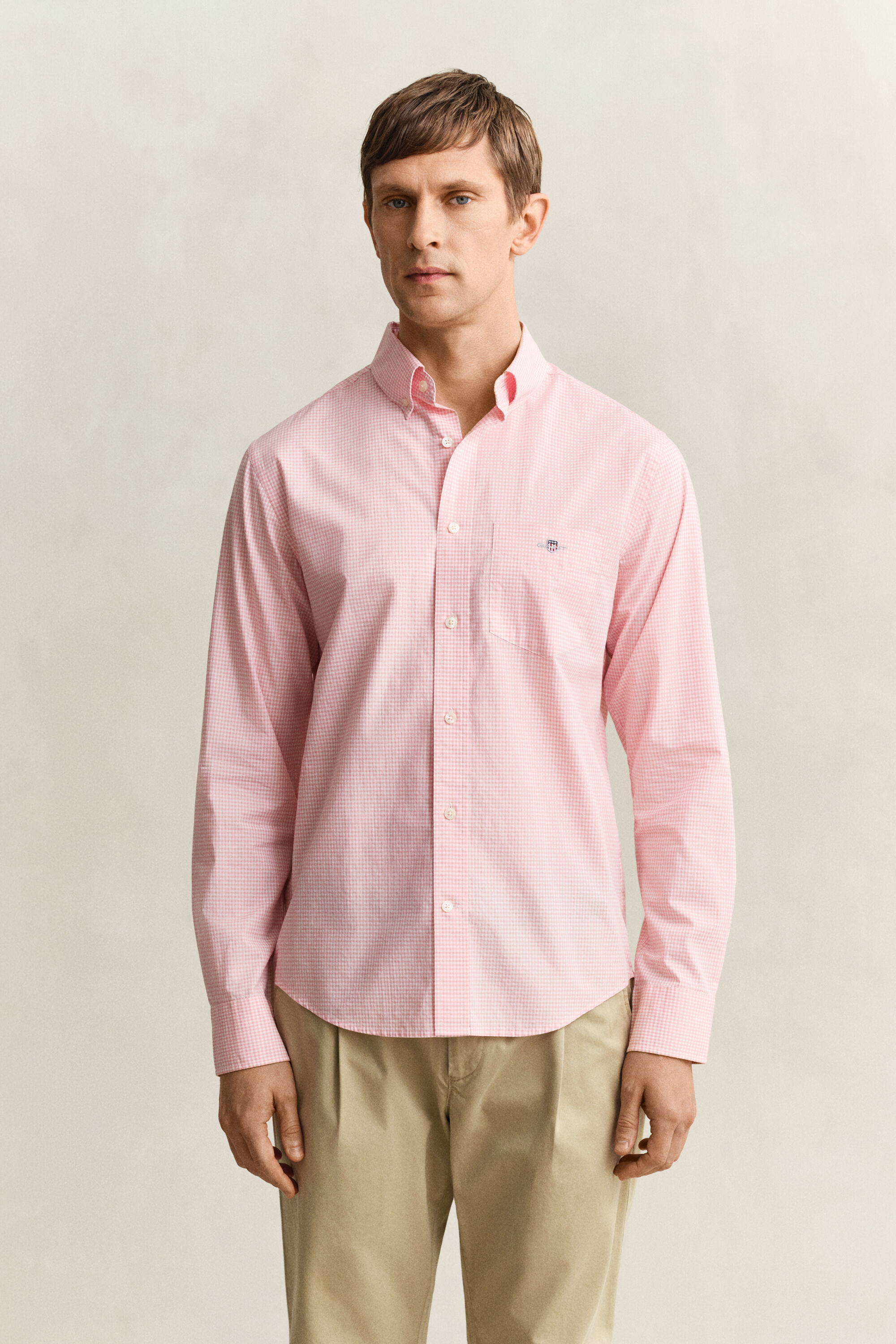Klassiek poplin overhemd met Gingham-ruitje