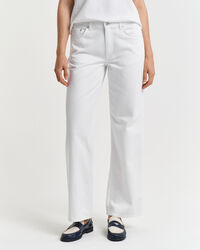 Relaxed Fit witte jeans met rechte pijpen