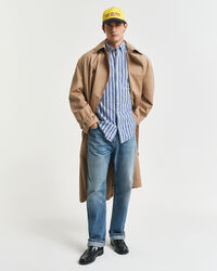 Regular Fit gestreept overhemd van katoen en linnen