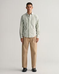 Regular Fit poplin overhemd met brede strepen