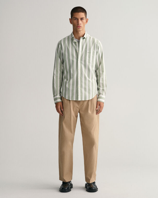 Regular Fit poplin overhemd met brede strepen