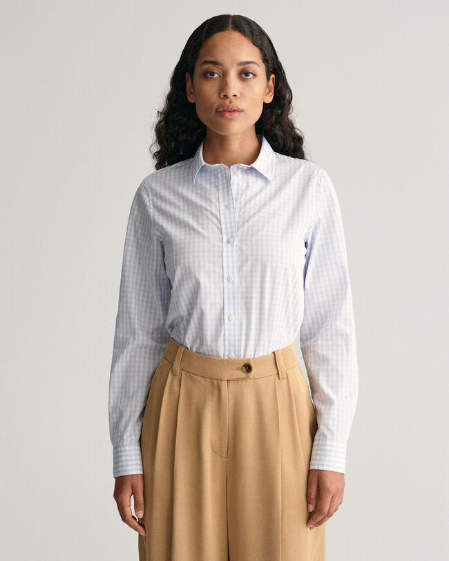 Regular Fit poplin overhemd met Gingham-ruitje