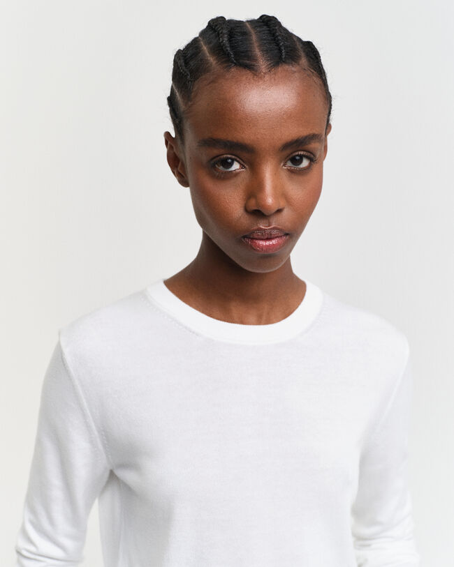 Fijngebreide trui met ronde hals