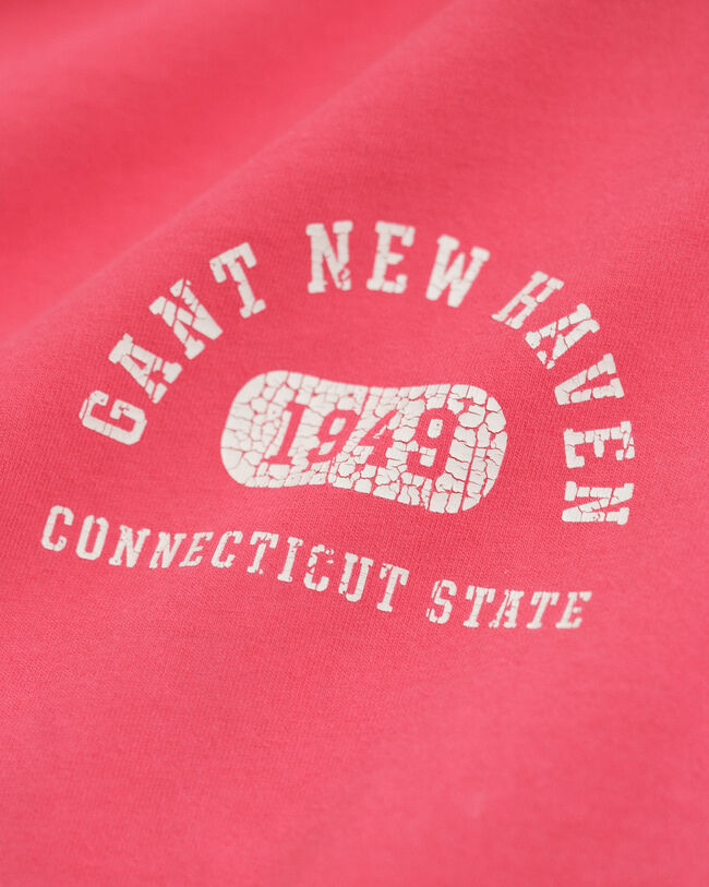 Varsity Graphic T-shirt met gedragen effect