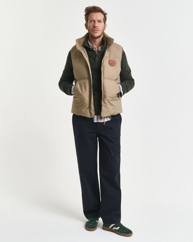 Trui met korte knoopsluiting van wolmix met spikkelpatroon