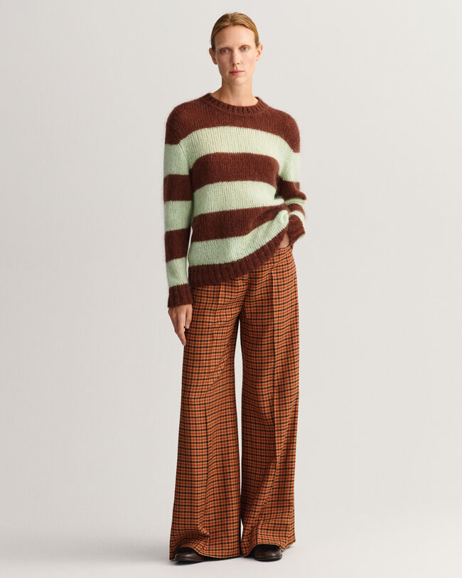 Sweater van mohair met ronde hals en strepen