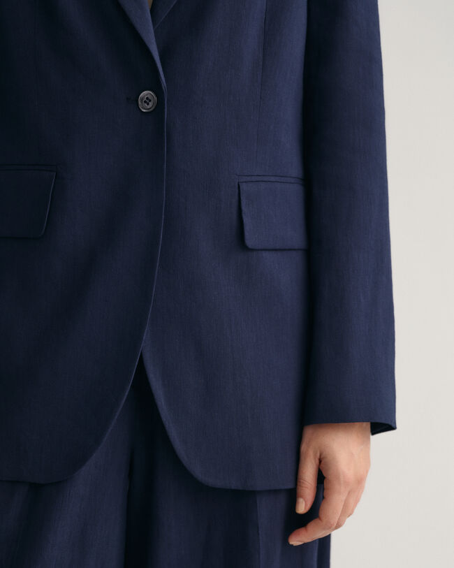 Regular Fit blazer van linnen met stretch