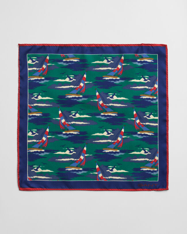 Zijden pochet met Sailing-print