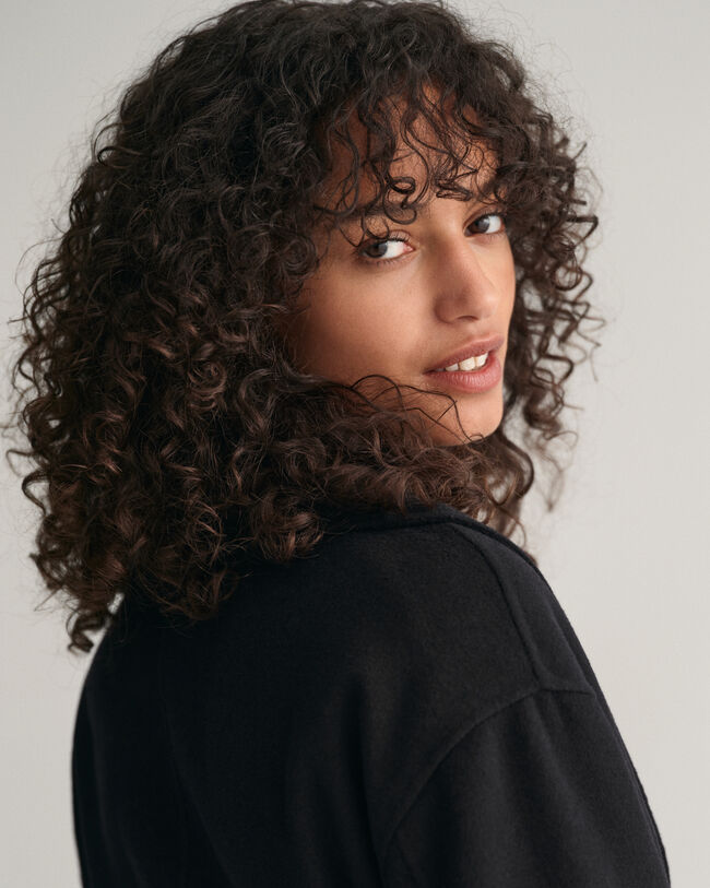 Met de hand gestikte jas met ceintuur