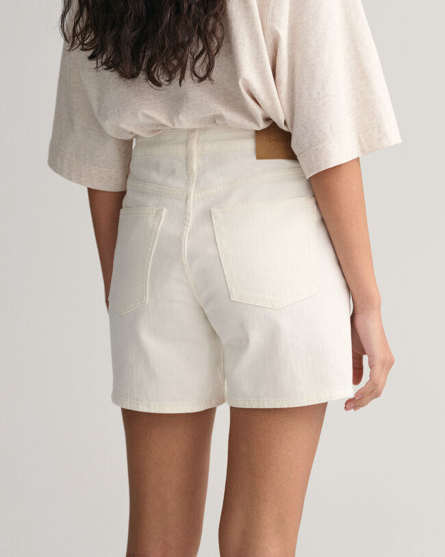 Witte denim short
