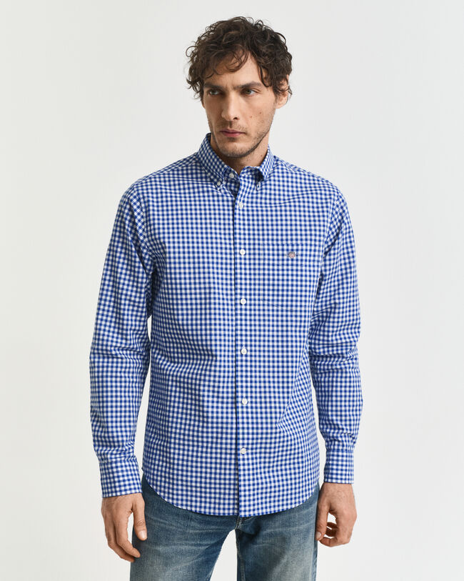 Regular Fit Classic overhemd met Gingham-ruitje van poplin