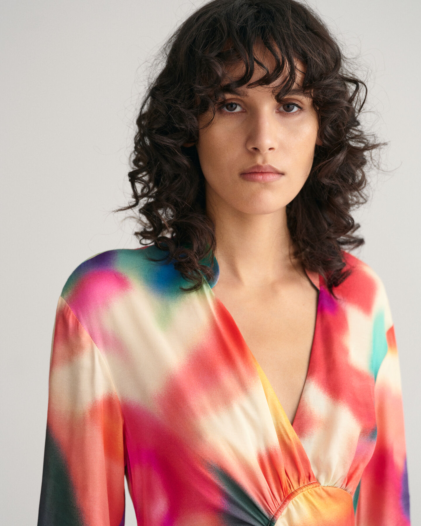 Jurk met geplooide details en bloemenprint