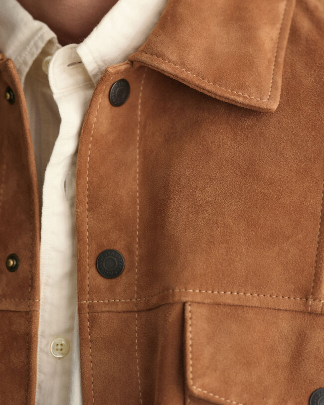 Oversized suède overhemd