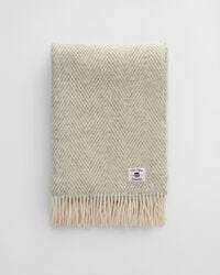 Wollen sprei met visgraatmotief