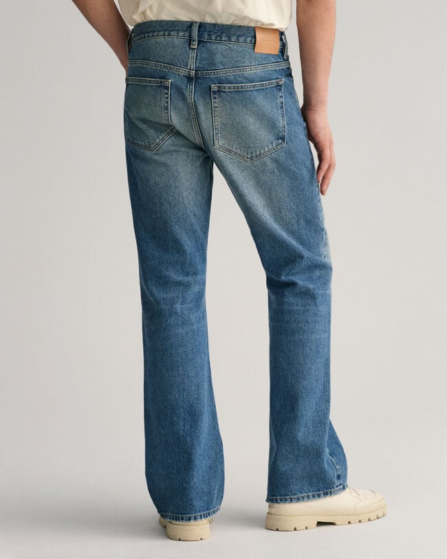 Bootcut jeans met vintage wassing