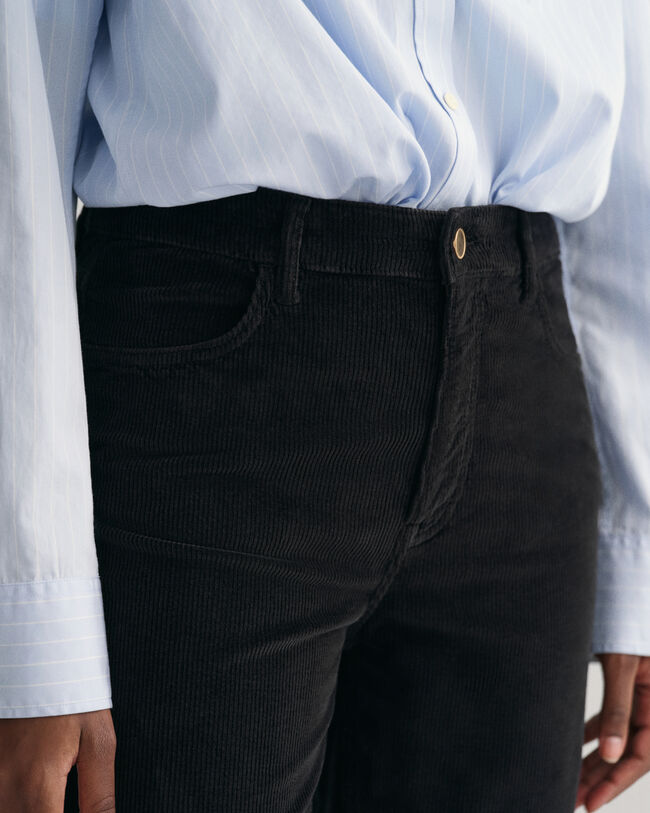 Cropped flare jeans van corduroy